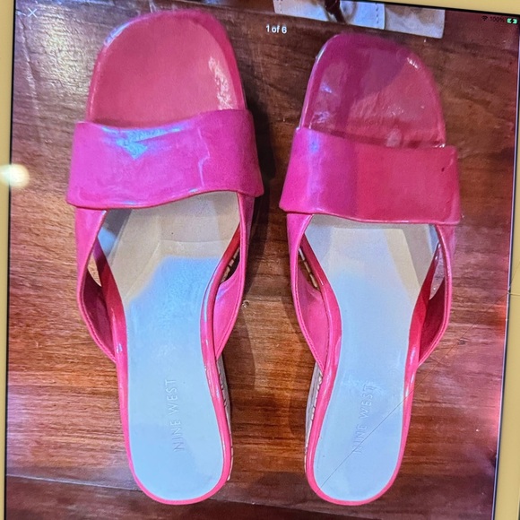 Nine West Fuchsia Slide Sandals - Picture 1 of 4